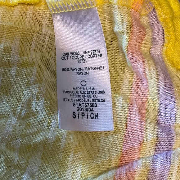 Splendid Yellow and Purple Striped Short Sleeve Top - Picture 6 of 7